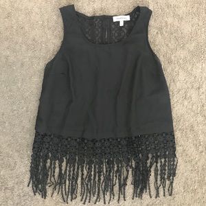 Monteau Fringe Crop Top- Small